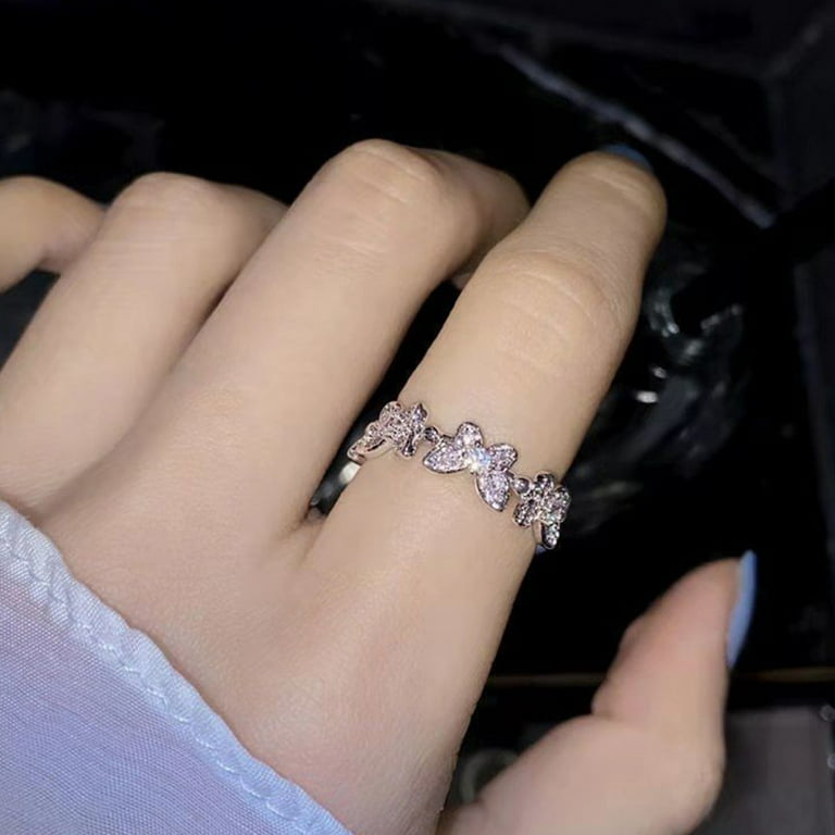 Waroomhouse Finger Ring Butterflies Opening Jewelry Adjustable