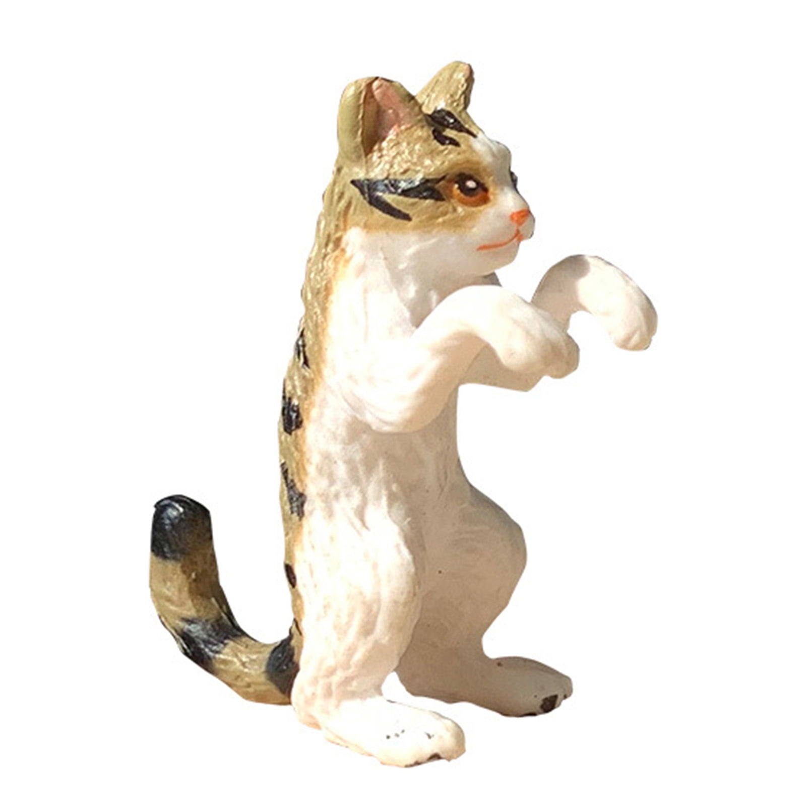Cat Figurine Aquarium Ornament With Storage Basket - 6.8 Inch Resin Fish Tank Decor, Hanging Side Organizer For Tweezers & Nets