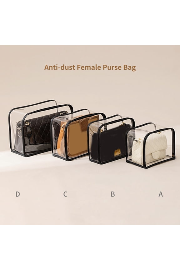 Handbag Storage Bag Transparent Waterproof Moisture-proof Large Capacity Smooth Zipper Dustproof Multifunctional Women Purse Dust Bag Protector for Bedroom