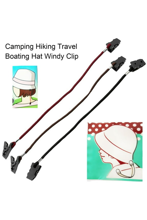 Hat Strap Clip Double Clip Strong Grip High Tensile Removable Windproof Eyewear Holder Camping Hiking Travel Boating Hat Retainer