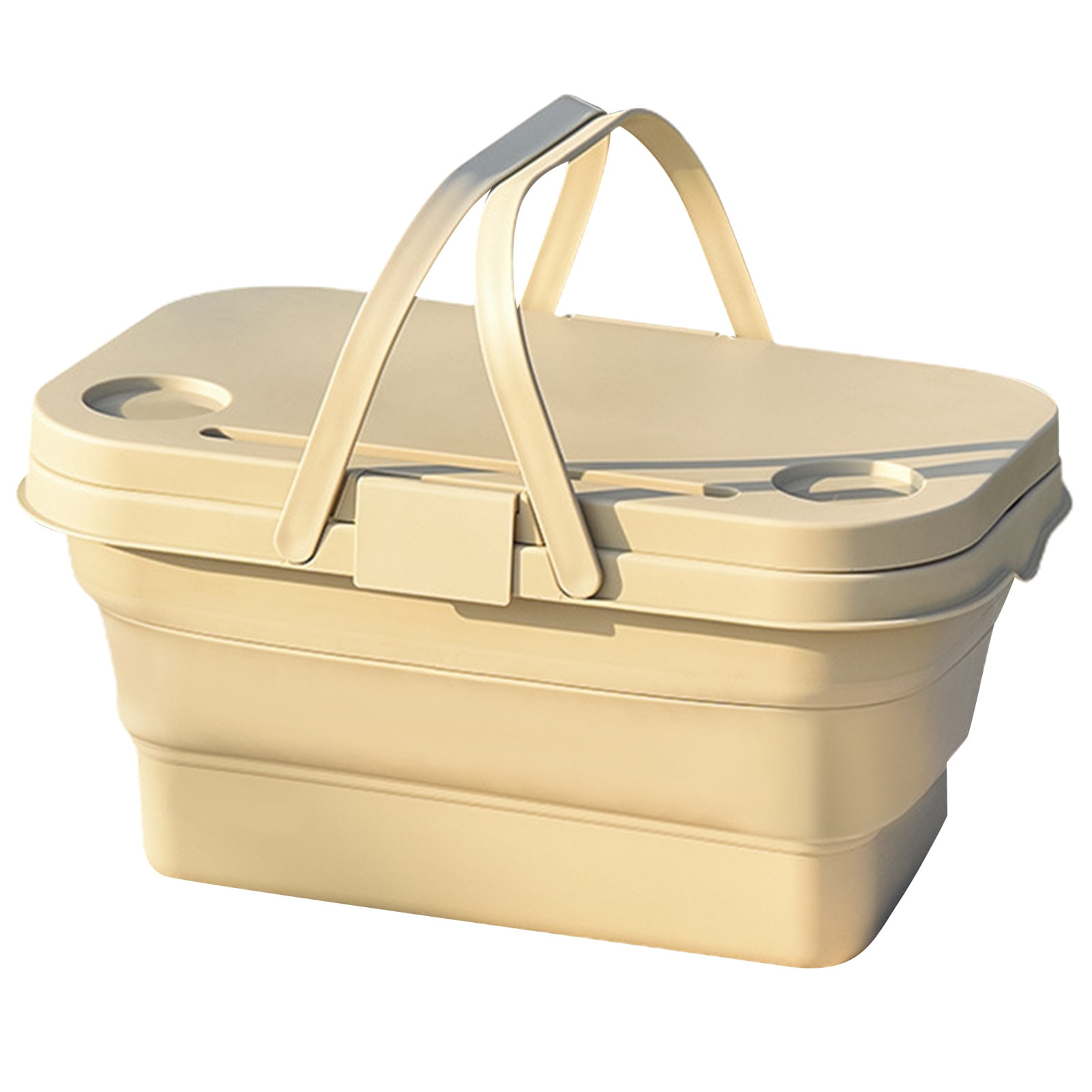 Waroomhouse Heavy Duty Plastic Basket Plastic Picnic Basket Foldable Collapsible Picnic Basket