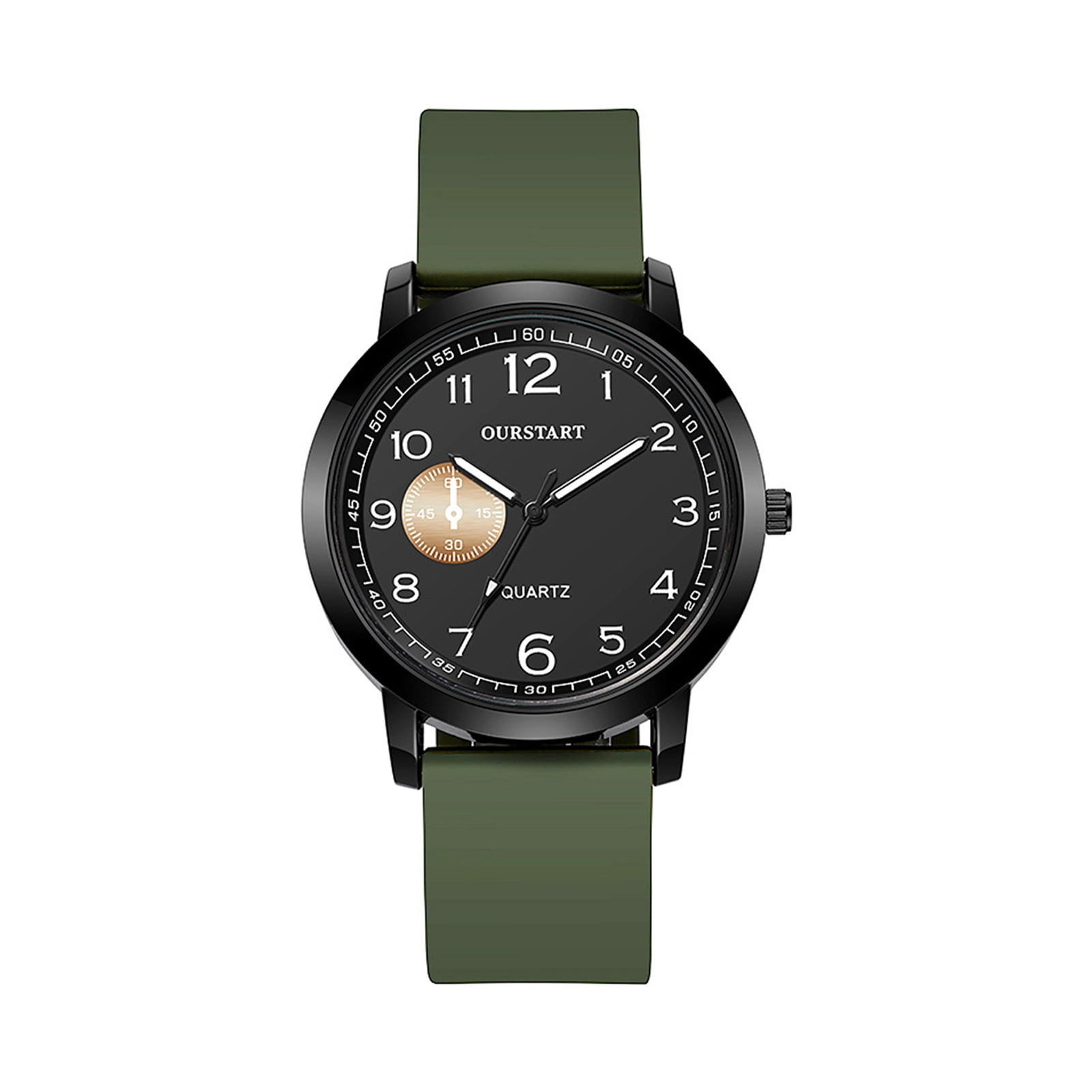 Waroomhouse High Accuracy Timepiece Men Quartz Watch Round Dial Formal Business Style Silicone Strap Smooth Surface Accurate Time Wristwatch Commute