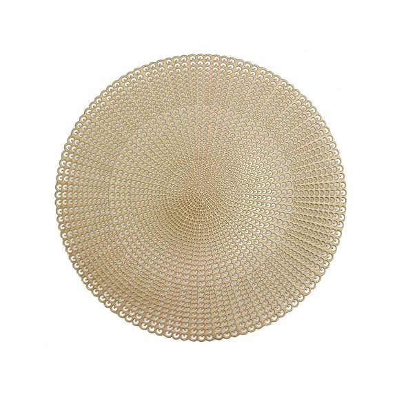 Waroomhouse Hollow Out PVC Placemats Heat Resistant - Anti-Scalding Wear-Resistant Coasters Round Heat Insulation Mats for Home Kitchen Dining Room