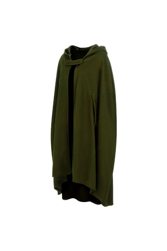 Hooded Button Closure Poncho Winter Women Cloak Thickened Windproof Waterproof Poncho with Hooded Button Closure Functional Stylish Solid for Outdoor