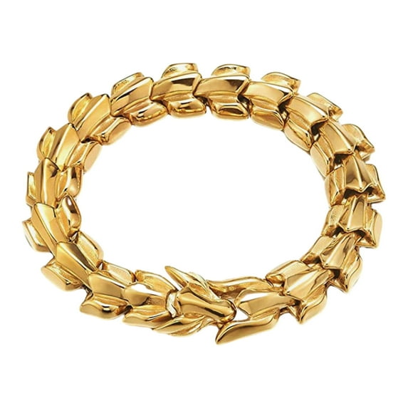 Waroomhouse Men Dragon Bracelet Hip-hop Style Bracelet Sure Based on Information Provided Here Is A Suggested Product Title for Men's Bracelet Vintage Dragon