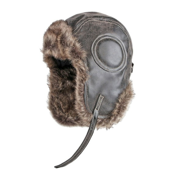 Waroomhouse Men Winter Lei Feng Hat Thickened Plush Ear Protection Fuzzy Faux Fur Windoroof Waterproof Heat Retention Outdoor Skiing Skating Snowboarding Hataily Life