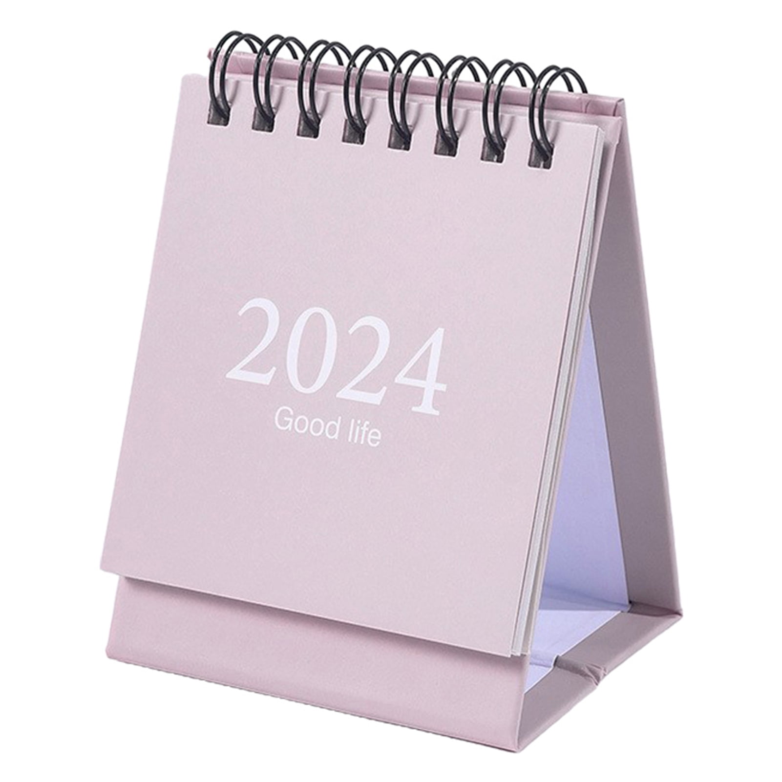 Waroomhouse Mini Calendar with Metal Ring Binding Desk Calendar 2024