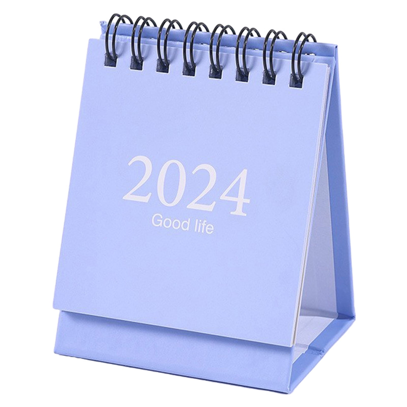 Waroomhouse Mini Calendar with Metal Ring Binding Desk Calendar 2024