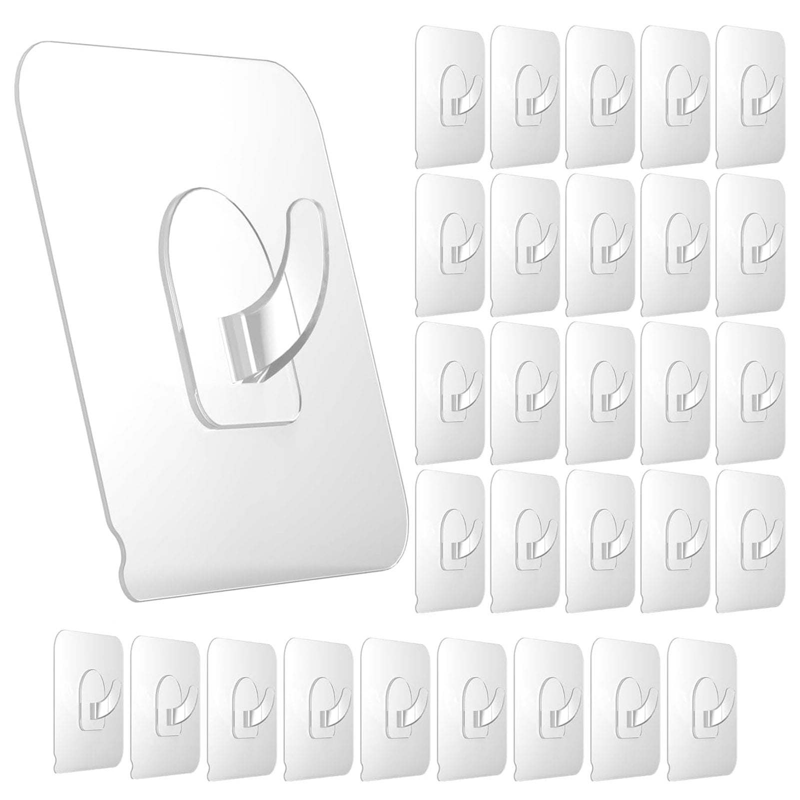 Waroomhouse No Marks or Scratches Hook Transparent Adhesive Hook 30pcs
