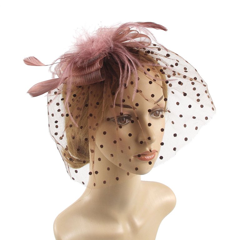 Waroomhouse Retro Party Hat Retro Fascinator Hat Women Dot  display picture 1