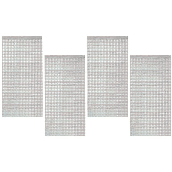 Waroomhouse Reusable Fringe Backdrop 4pcs Foil Fringe Curtain with Hollow Rectangle for Disco Theme Birthday Party Wall Door Decoration Backdrop Reflective Pet