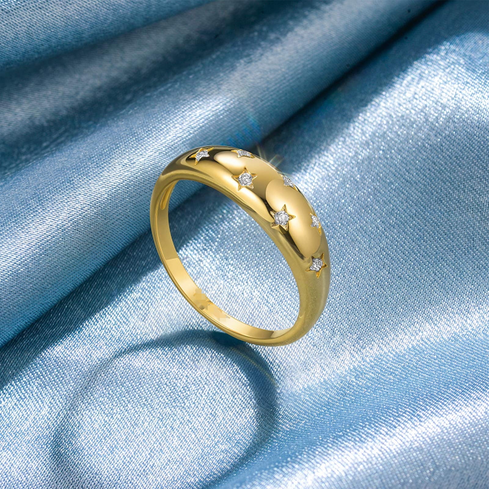 Waroomhouse Ring Star Delicate Alloy Gold Color Pentagram Ring for Holiday Walmart