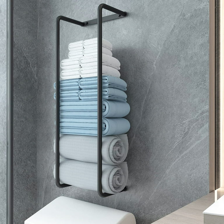 Waroomhouse Rust-proof Towel Rack Wall Mount Towel Rack Stainless Steel  Wall-mounted Towel Rack with Screws Modern Heavy Duty Space-saving Bathroom