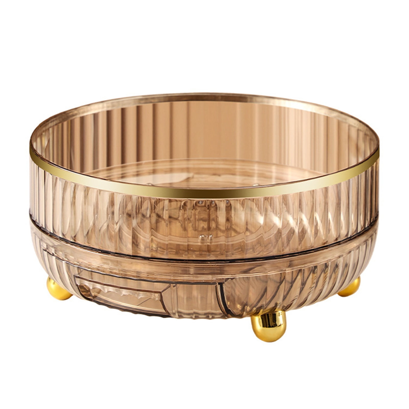 Waroomhouse Seasoning Holder Spice Rack with Double Drawers Round Spice