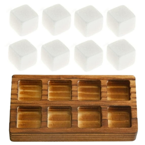 Waroomhouse Soapstone Whiskey Stones Whiskey Ice Cubes Whiskey Stones Gift Set with Wood Tray High-tech Polished Reusable Non-diluting Drink Stones Modern Whiskey