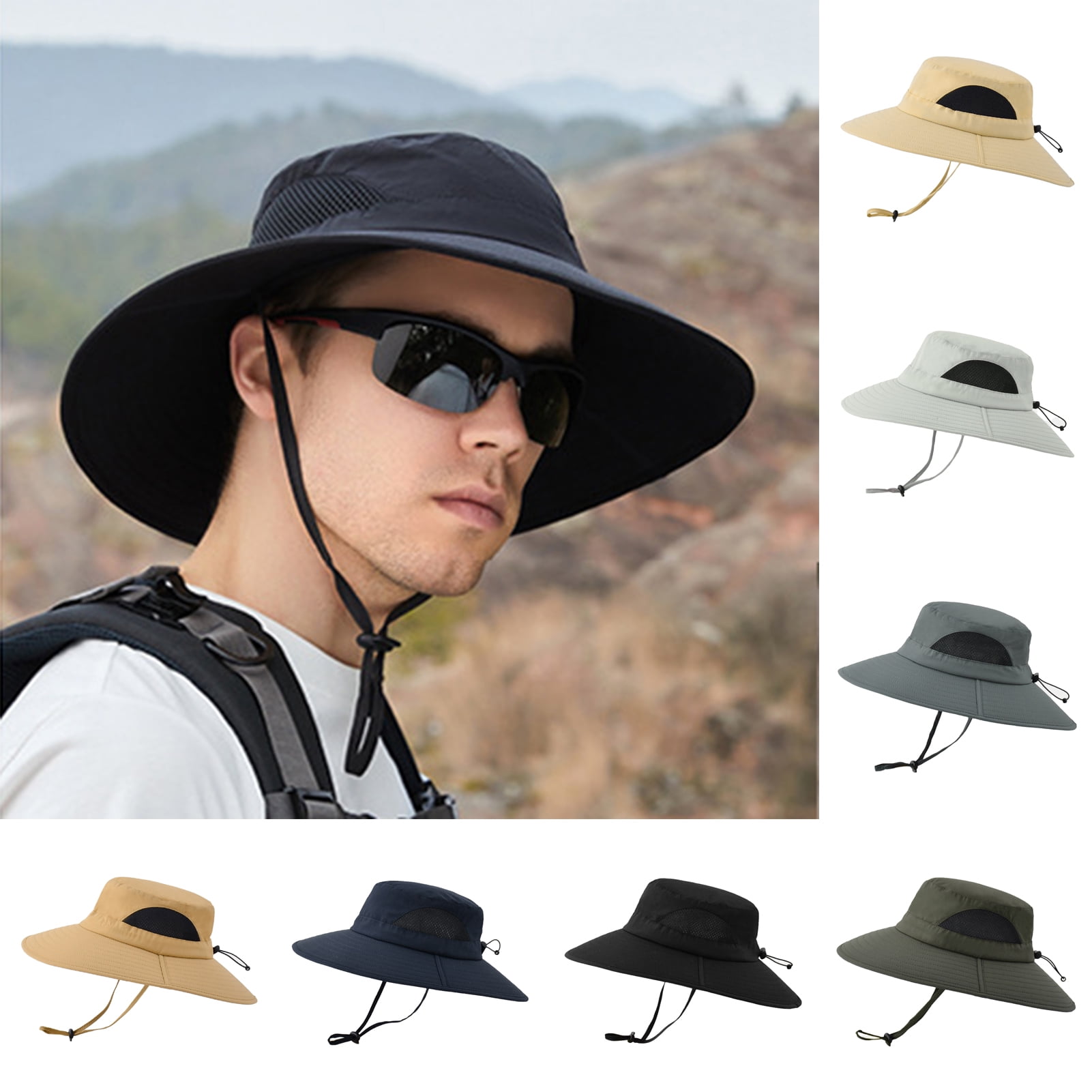 Quick Dry Sun Caps for Men Women with UV Protection Wide Brim