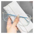 thumbnail image 1 of Waroomhouse Transparent Full-frame Glasses Fashionable Large-frame Glasses Blue Light Blocking Glasses Unisex Frame View Strong Hinge Color-changing Transparent, 1 of 8