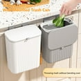 thumbnail image 1 of Waroomhouse Trash Can 9L Large Capacity Wide Opening Plastic Wall-mounted Cabinet Sliding Rubbish Bin Household Products, 1 of 8