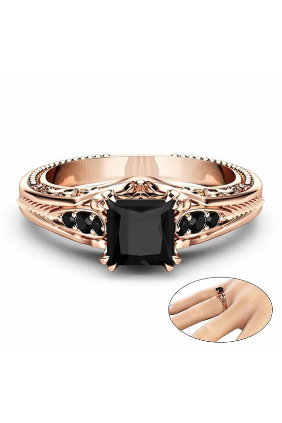 Trendy Women Ring Square Cubic Zirconia Not Easy to Break Accessories Elegant Finger Ring for Banquet