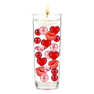 Valentine's Day Vase Filler Decorations, Red, White Hearts, 13 Ct 