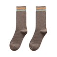 thumbnail image 1 of Waroomhouse Warm Socks Women Colorful Striped Socks 1 Pair Women Fall Winter Socks Solid Color Mid-tube Thick Warm No Odor Elastic Anti-slip Striped Sweat, 1 of 8