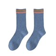 thumbnail image 1 of Waroomhouse Warm Socks Women Colorful Striped Socks 1 Pair Women Fall Winter Socks Solid Color Mid-tube Thick Warm No Odor Elastic Anti-slip Striped Sweat, 1 of 8