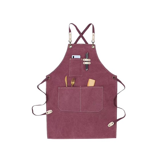 Waroomhouse Washable Cooking Apron Apron for Cooking Household Cleaning Apron with Multifunctional Pockets for Cafe Restaurant Hotel Kitchen