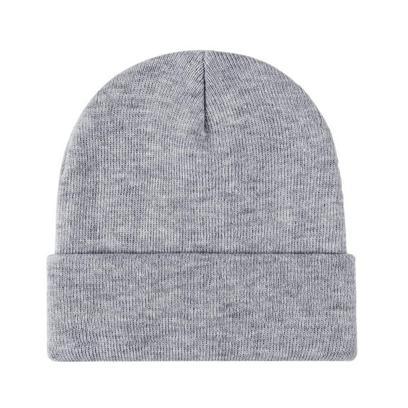 Waroomhouse Winter Unisex Knitted Hat Stretchy Folded Brim Thickened Solid Color Ear Protection Warm Daily Wear Cap Outdoor Skiing Skating Headwear