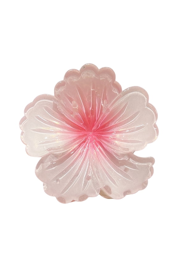 Women Hair Claw Gradient Color Flower Shape Hair Clip Holiday Beach Travel Back Head Shark Hair Clip Hair Decoration