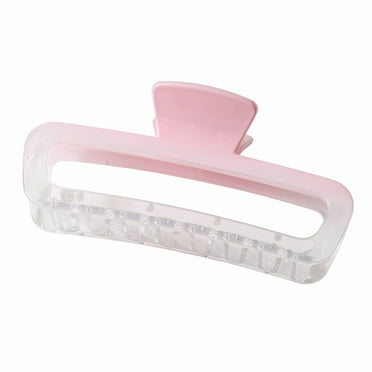 Waroomhouse Women Hair Claw Gradient Color Hollow Rectangular Shark Hair Clip Anti-slip Teeth Resin Hair Grip Large Size Back Head Hair Grip Party Hair Accessories