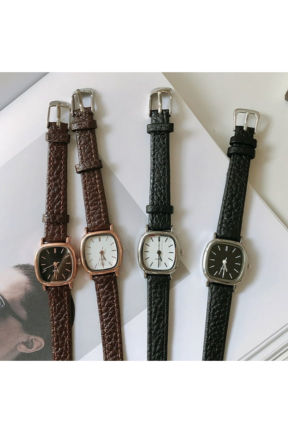Women Quartz Watch Vintage Square Dial Pointer Display Accurate Adjustable Time-display Faux Leather Strap Lady Quartz Wrist Watch Casual Clock Daily Wear