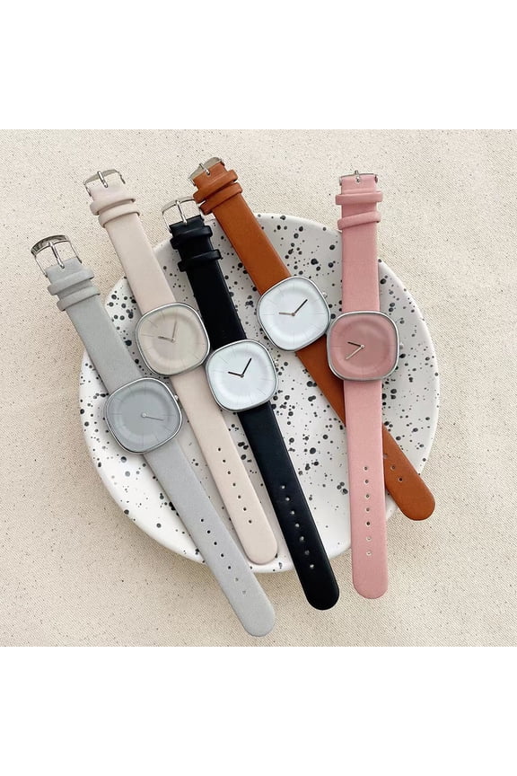 Women Watch Square Dial Pointer Display Adjustable Anti-shock Wear-resistant Precise Time Faux Leather Strap Ladies Analog Quartz Watch Casual Clock for Business