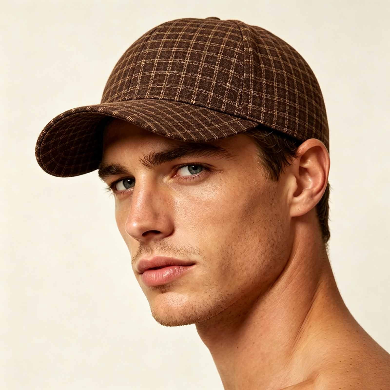 Warop Men's Houndstooth Corduroy Baseball Cap, Retro Dad Hat with ...