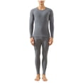 thumbnail image 1 of Warop Men's Thermal Underwear Set, Solid Color Casual , Thickened and Stretchy, Insulating for Winter Sports and Daily Wear, 1 of 4