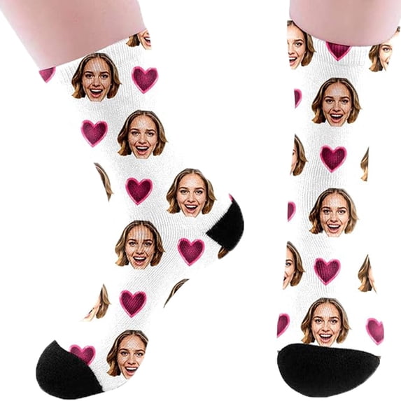 Warop Personalized Socks for Women with Custom Photos and Text, Comfortable for Daily Wear, Ideal for Gifts and Everyday Use
