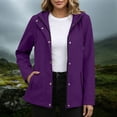thumbnail image 1 of Warop Raincoat Women Lightweight Hooded Zip-Up Jacket Solid-Color Long-Sleeve Coats Waterproof Windproof Travel Jacket, 1 of 7