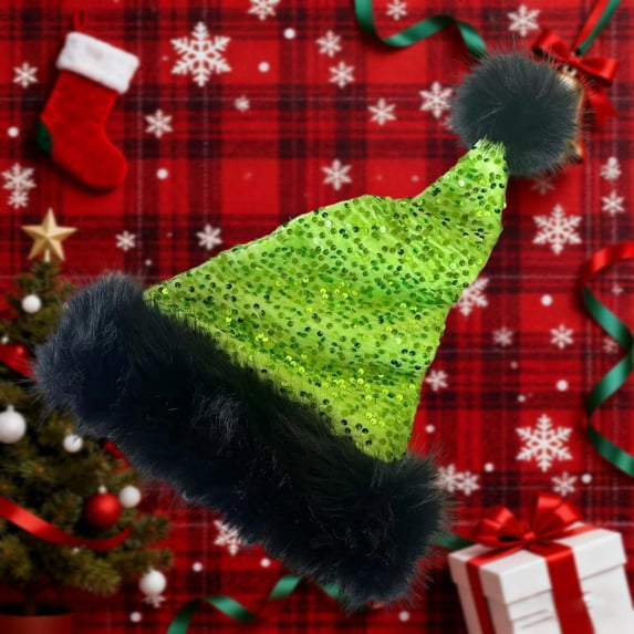 Warop Santa Claus Hat, Thickened Festival Decoration, Christmas Party Accessory for Holiday Celebrations and Gatherings