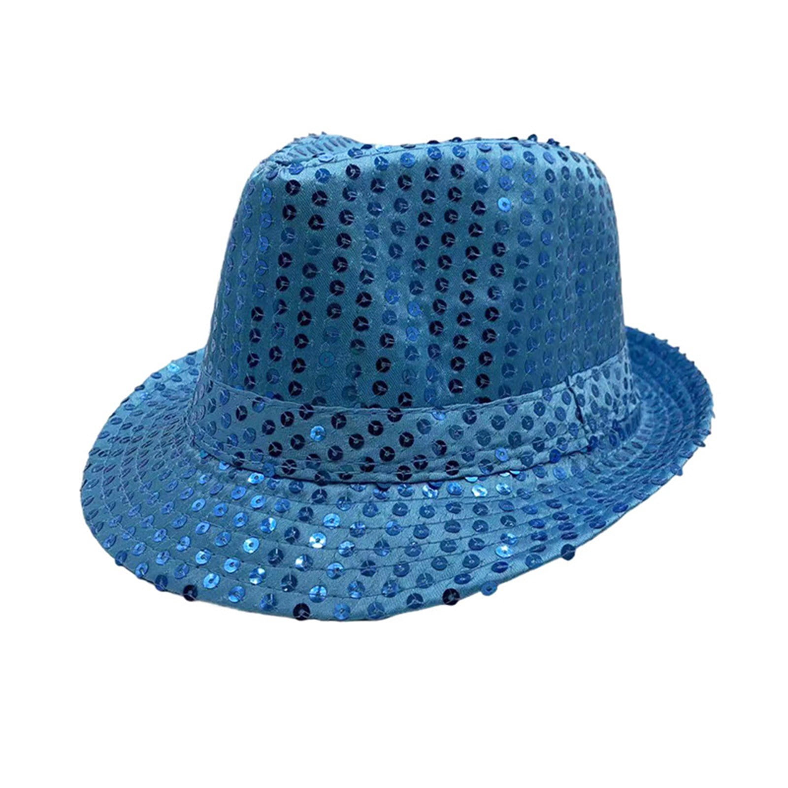 Tage Rops Warop Sequin Fedora Hat for Party, Sparkly Wide Brim Costume Cap with ...