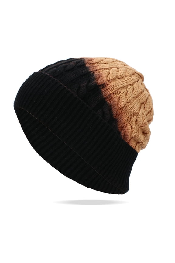 Unisex Beanie, Gradient Color with Cable Knit, Thermal for Winter and Daily Use