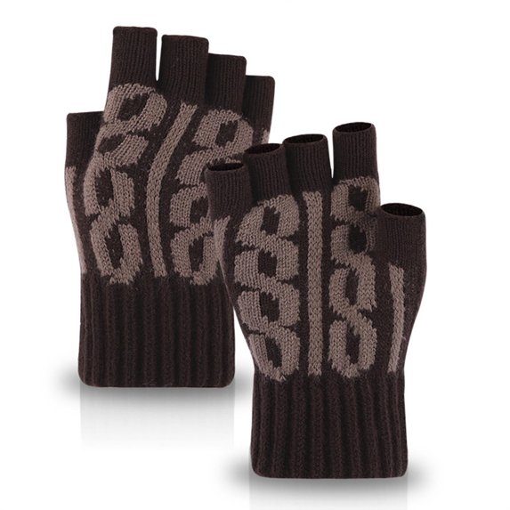 Warop Unisex Half-Finger Gloves, Solid Color Knit Thermal Warm, for Outdoor Activities and Daily Use