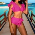 thumbnail image 1 of Warop Women's 2-Piece Bikini Set, High-Waisted Deep V-Neck Push-Up, Swimwear for Beach and Vacation, 1 of 5