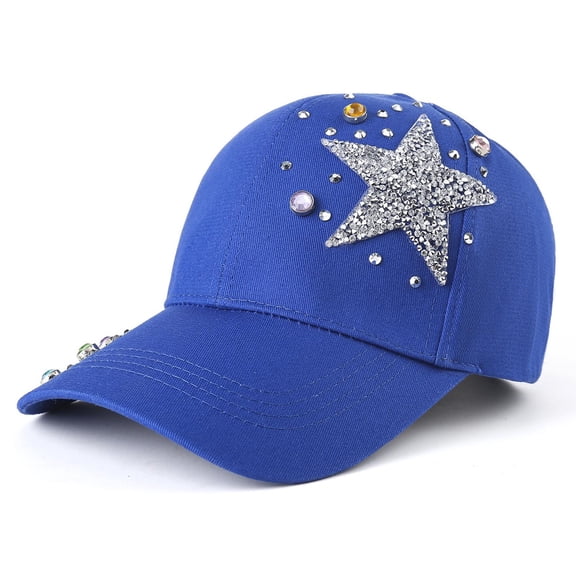 Warop Women's Baseball Cap with Rhinestone Star , Outdoor Sun Protection for Casual Wear and Travel