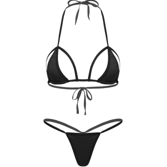 Warop Women's Bikini Set, Mesh Lace & Triangle Style 2-Piece Swimsuit for Beach, Pool Party, Vacation