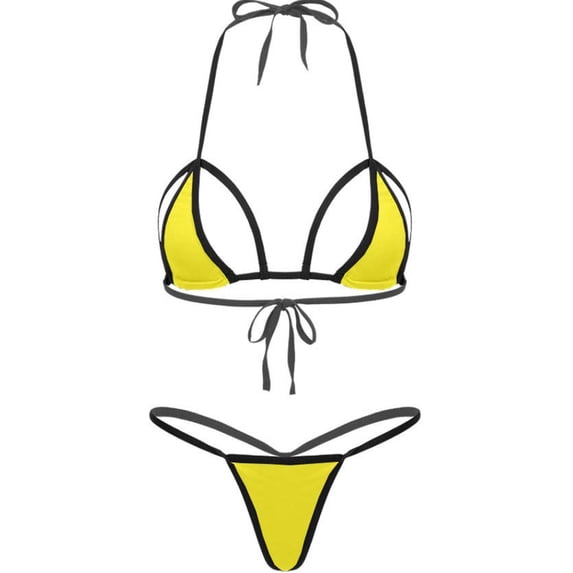 Warop Women's Bikini Set, Mesh Lace & Triangle Style 2-Piece Swimsuit for Beach, Pool Party, Vacation