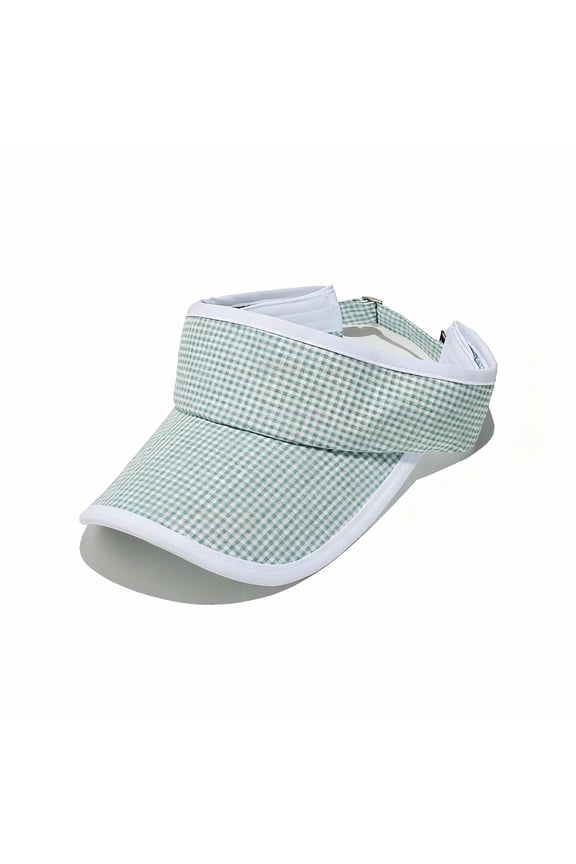 Women's Checkered Open-Top Sun Hat, Lightweight and Breathable with Sun Protection for Beach Vacation and Summer Daily Use