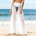 thumbnail image 1 of Warop Women's Chiffon Beach Cover-Up Pants, Solid Color Lightweight Sun Protection Wide Leg Long Pants for Travel and Daily Use, 1 of 7