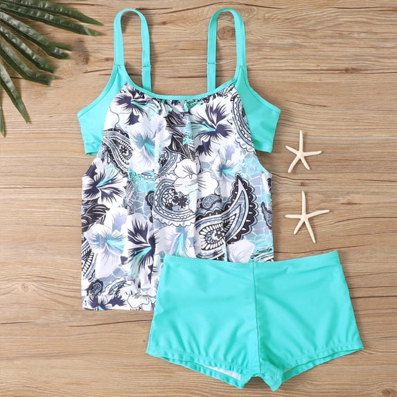 Warop Women's Conservative Printed Tankini Swimsuit, 2-Piece for Beach and Vacation