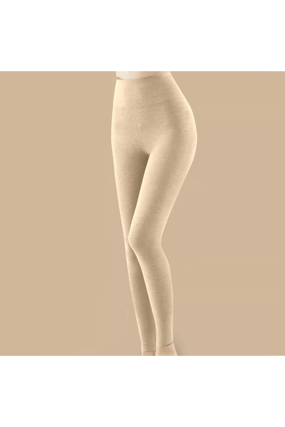 Women's Cropped Leggings, Solid Color Slim Fitness, Thermal Insulation for Fall Winter Daily Use