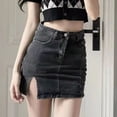thumbnail image 1 of Warop Women's Denim Skort, Solid Color High-Waist Denim Skirt Shorts with Pockets, Casual Stretch Denim Skort for Daily Wear and Outing, 1 of 5