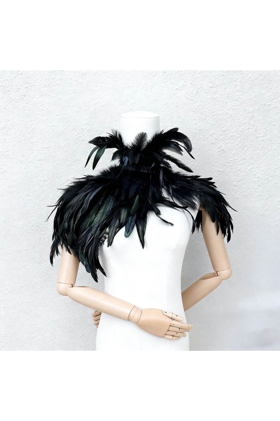 Women's Detachable Feather Collar Shawl, Decorative Party Accessory for Evening and Ball Events